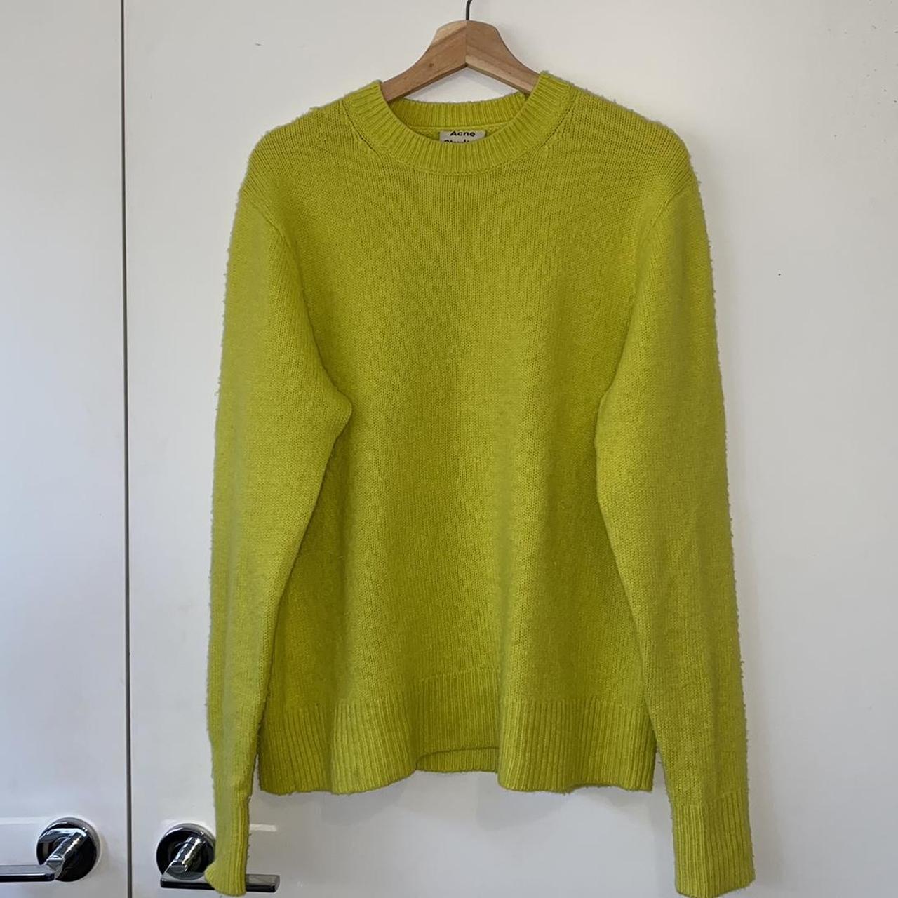 Acne Studios Peele Knit - Oversized L - Sharp yellow... - Depop