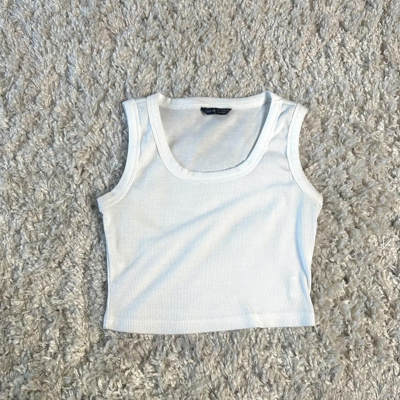 Plain white tank tee - Depop