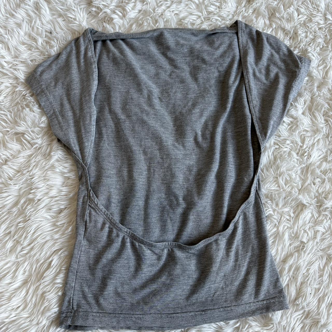 Open back grey tshirt Depop