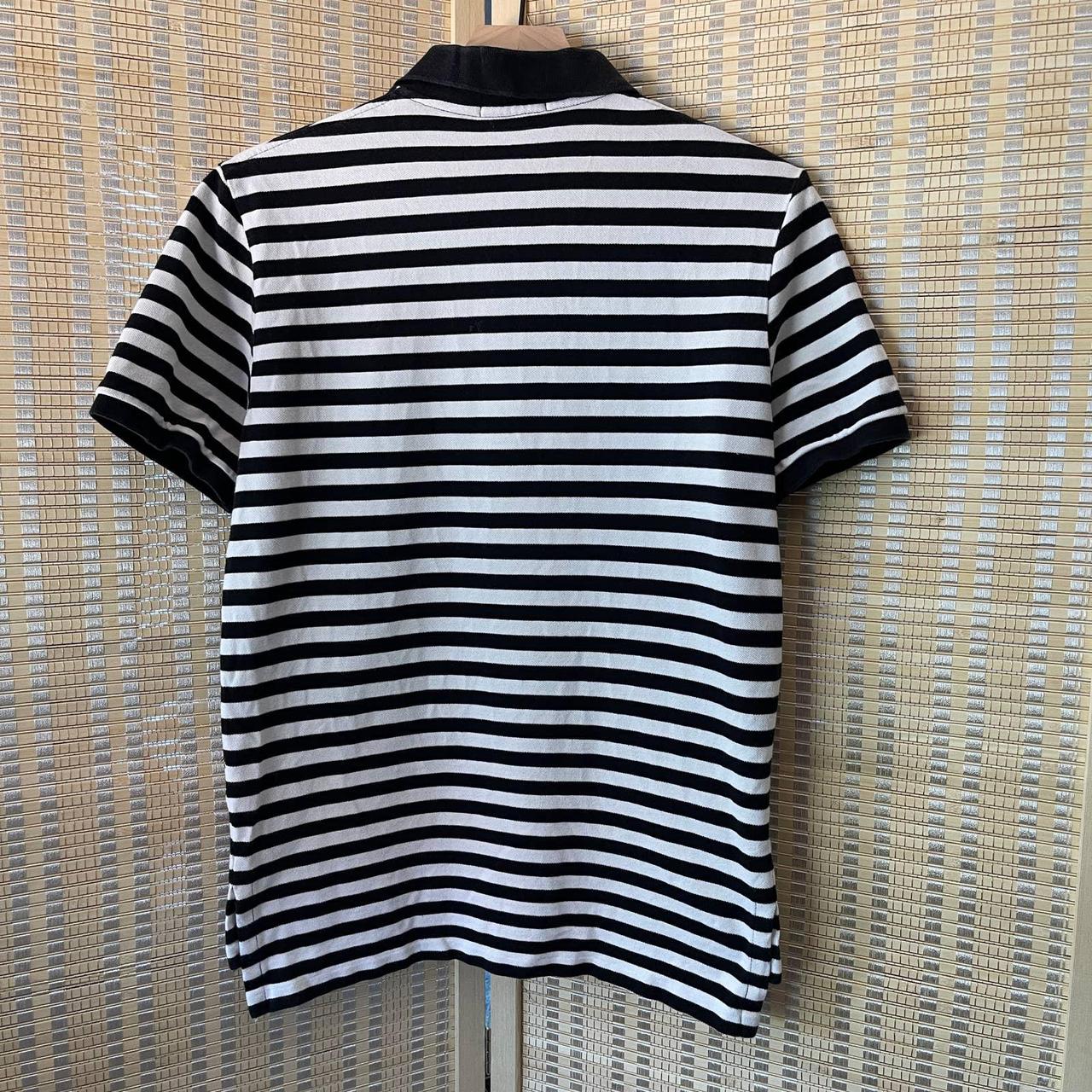 Polo Ralph Lauren Black White Striped Polo -... - Depop