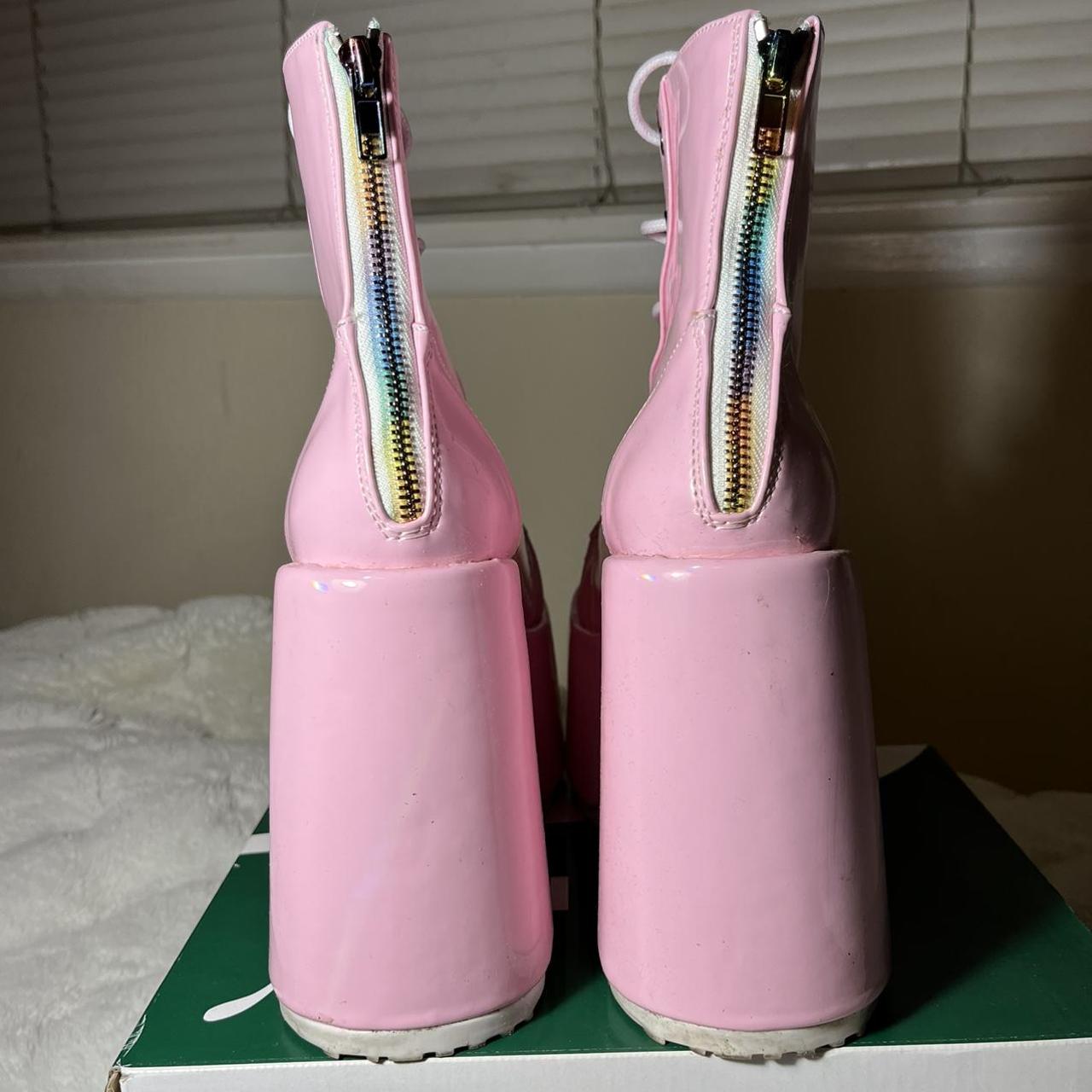 Demonia Women's Pink Boots Depop