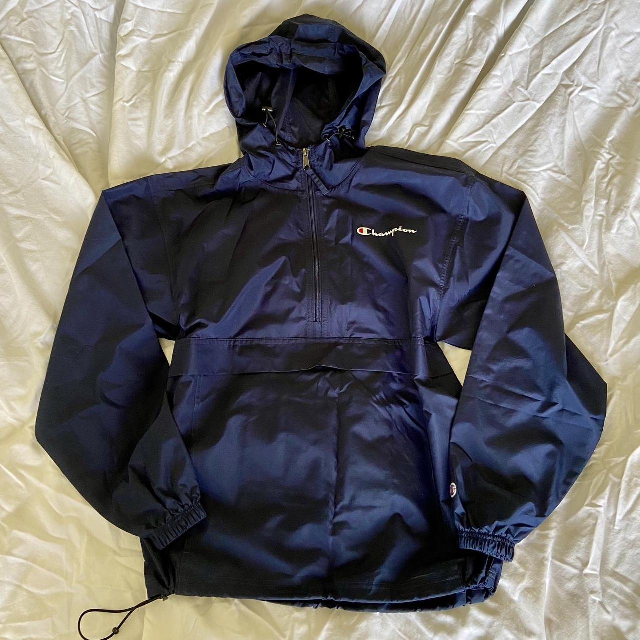 Champion windbreaker half zip with a hoodie and