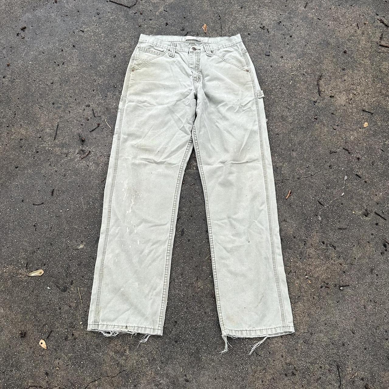 Vintage Wrangler Men’s Carpenter Paint Stained... - Depop