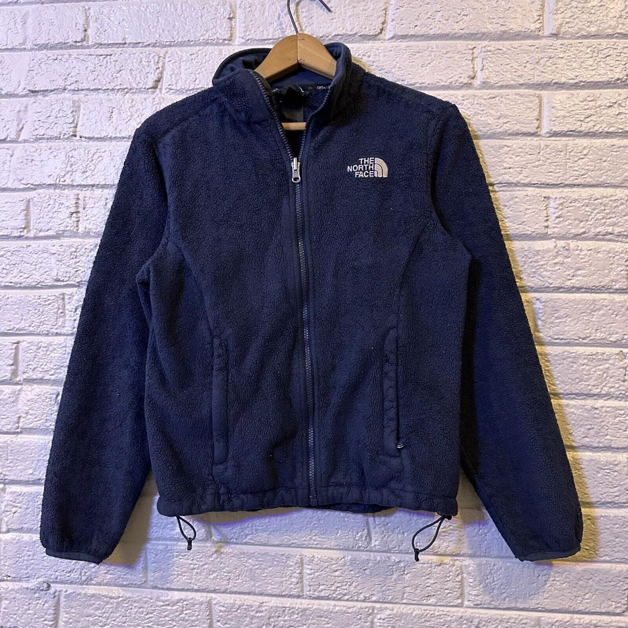 The North Face Black Zip-Up Textured Fleece Jacket... - Depop