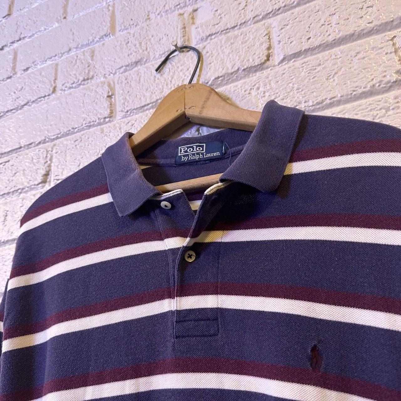 Vintage Polo Ralph Lauren Men's XXL Striped Polo... - Depop