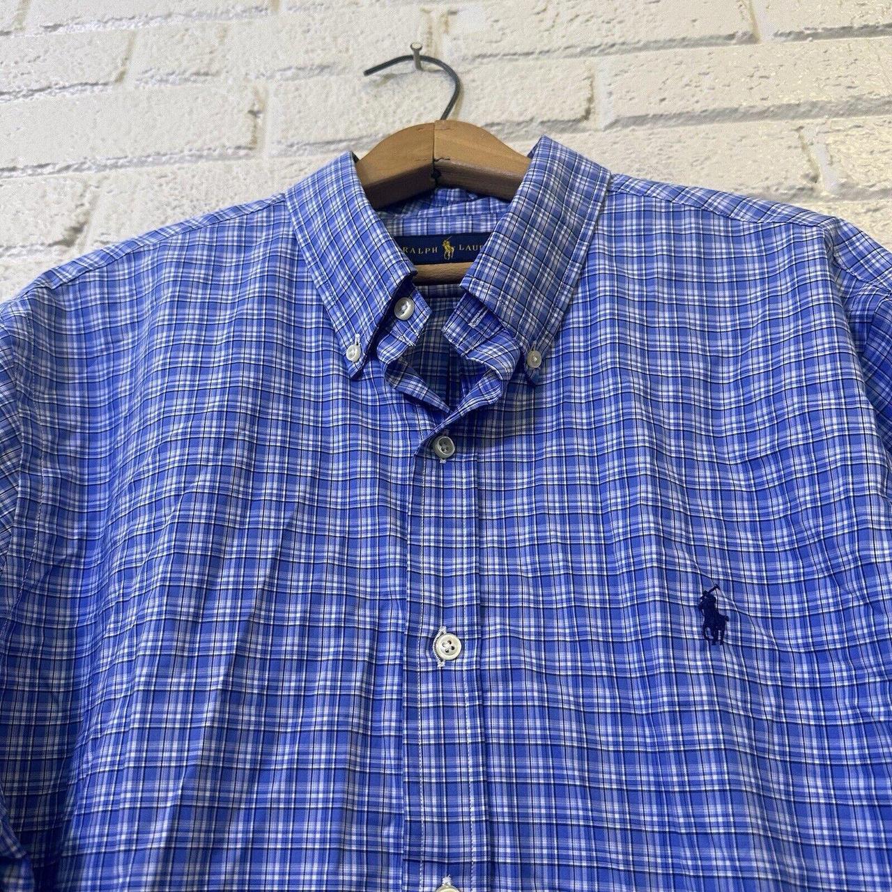 Polo Ralph Lauren Chambray Shirt Mens XL Blue Slim... - Depop