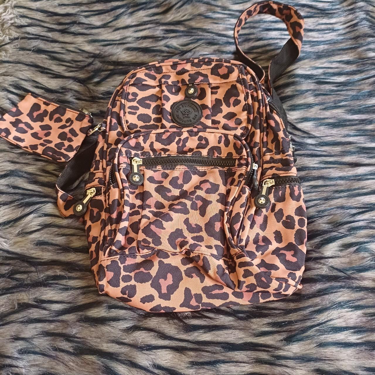 Supreme Leopard Print Backpack - Brown