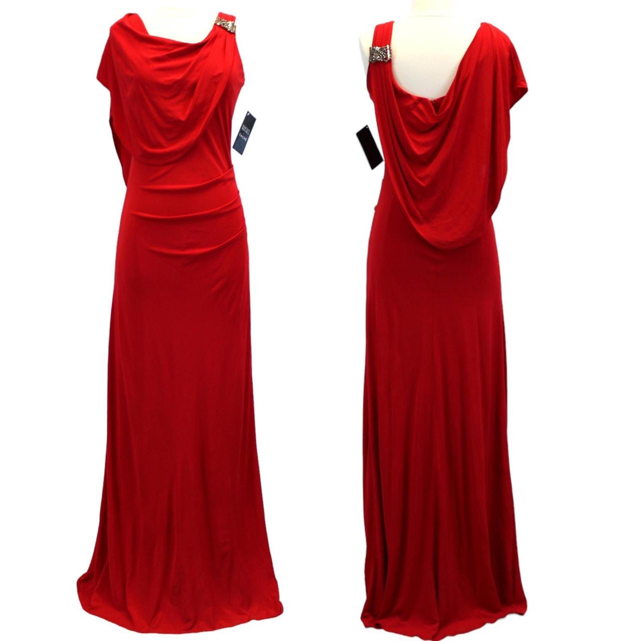 Badgley mischka red gown best sale