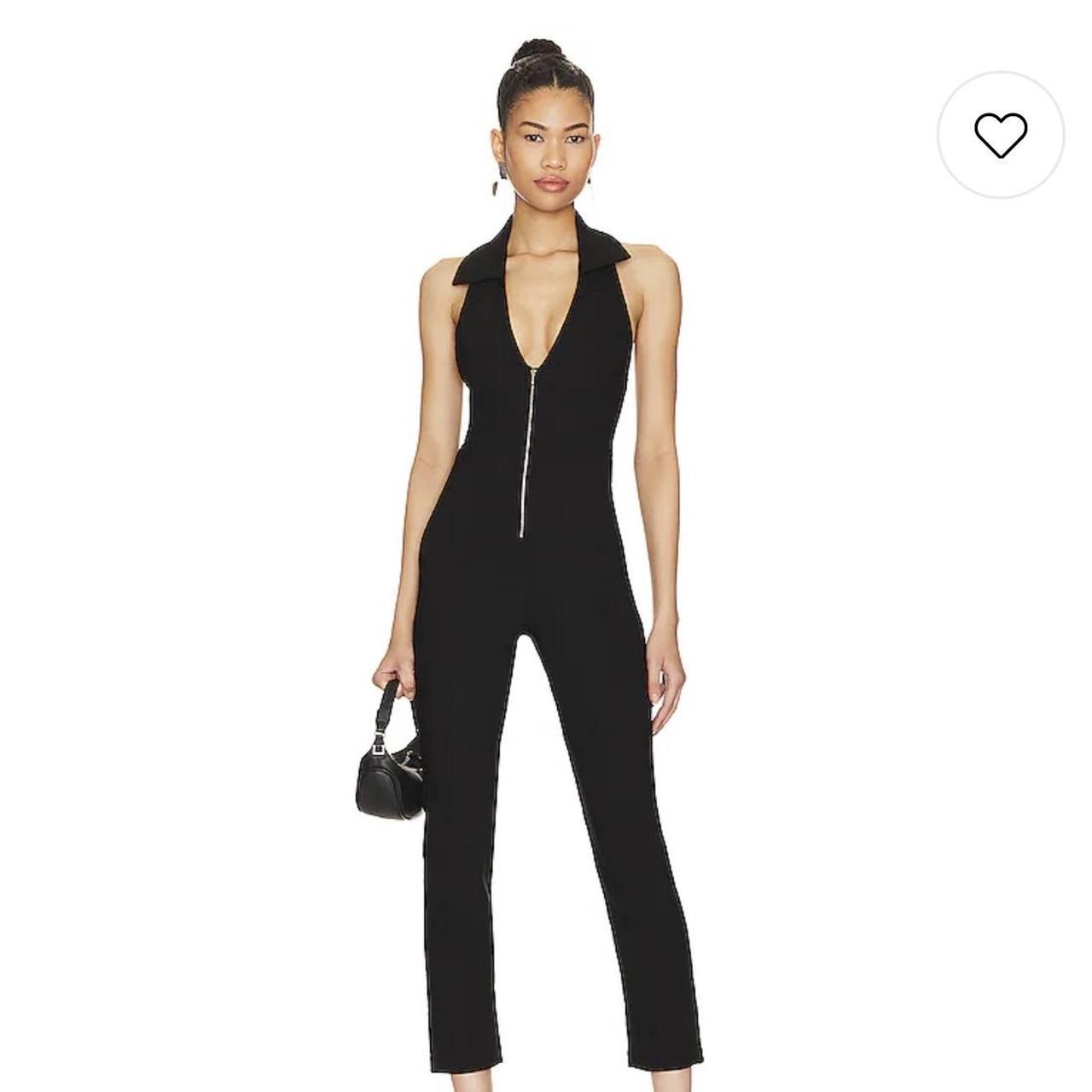 Rene Zip Front Jumpsuit in Black - superdown 70%... - Depop