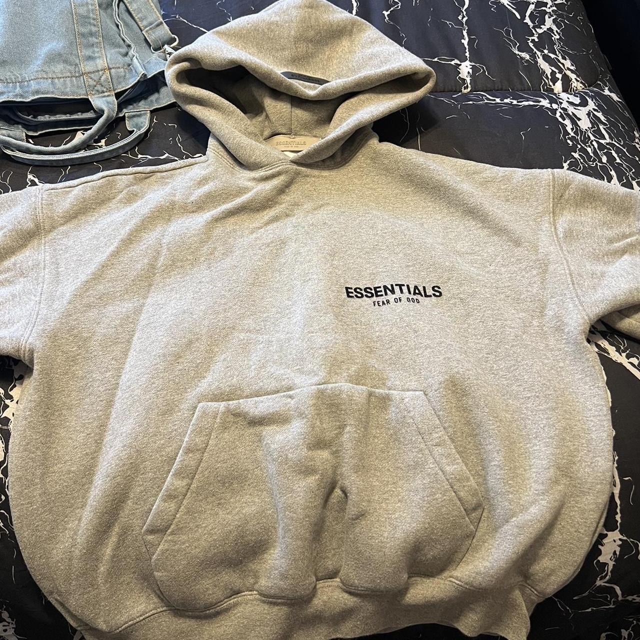 Fear of God essentials grey hoodie authentic bought... Depop