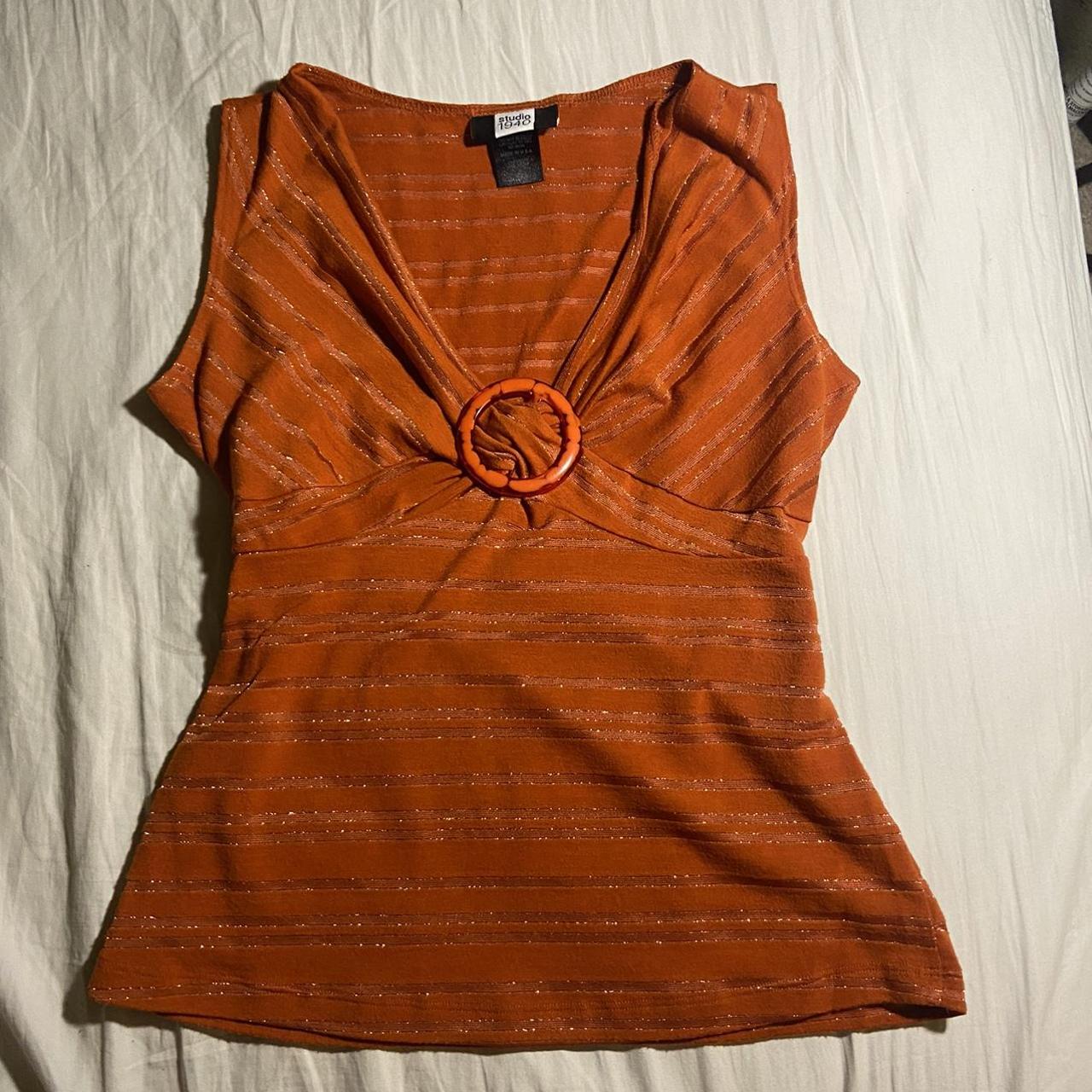 Studio Women's Orange Vest Depop