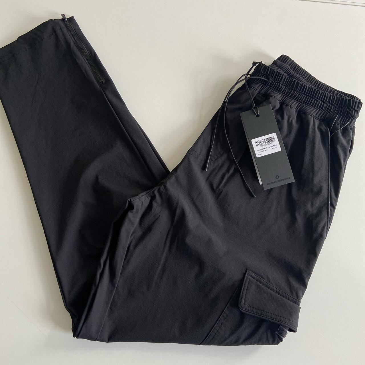 Faded zip cargo pants size small, black, new with tags - Depop
