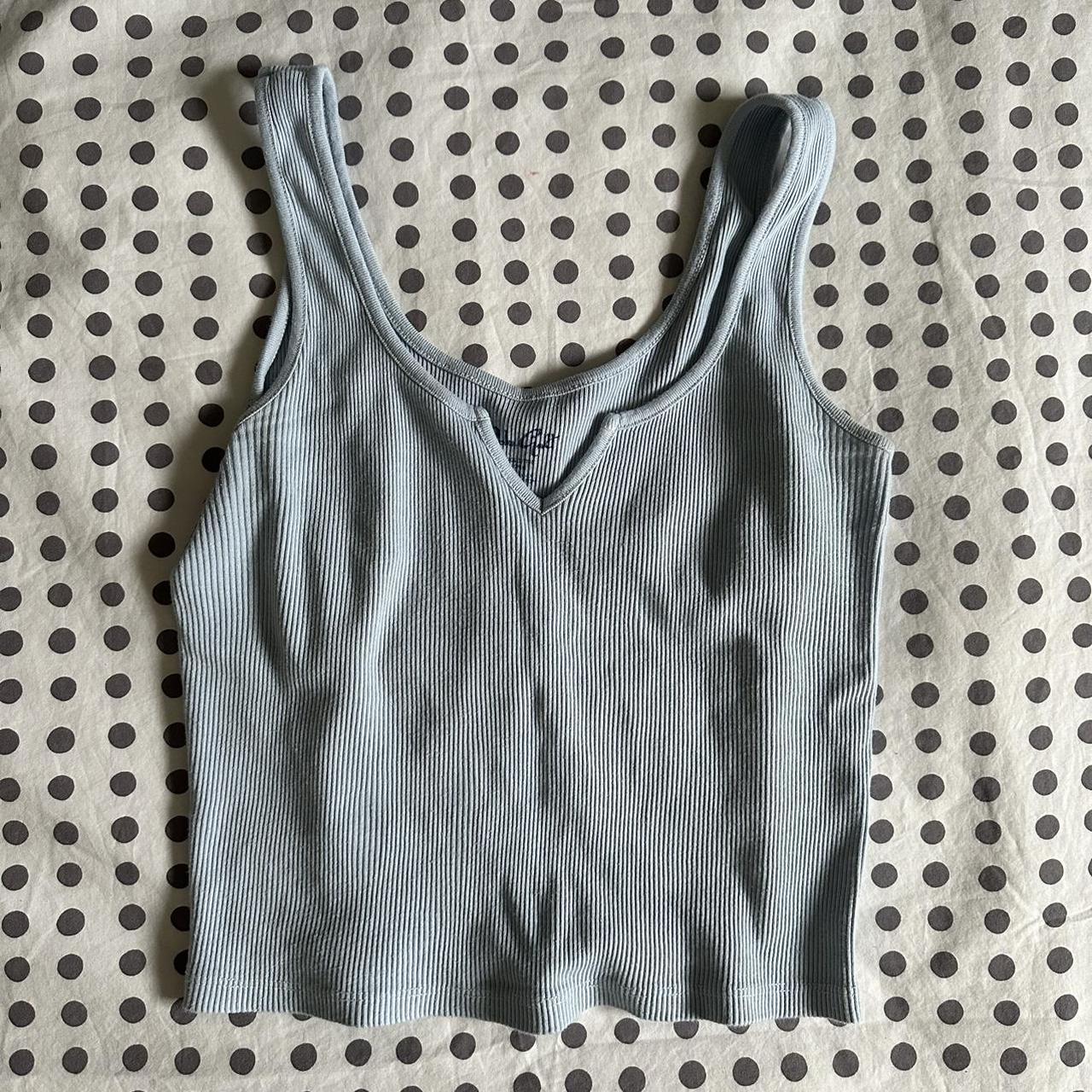 Brandy Melville light blue tank top Size: one... - Depop