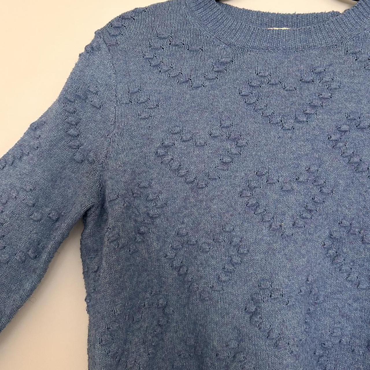 adorable blue sweater with hearts! So soft and cozy... - Depop