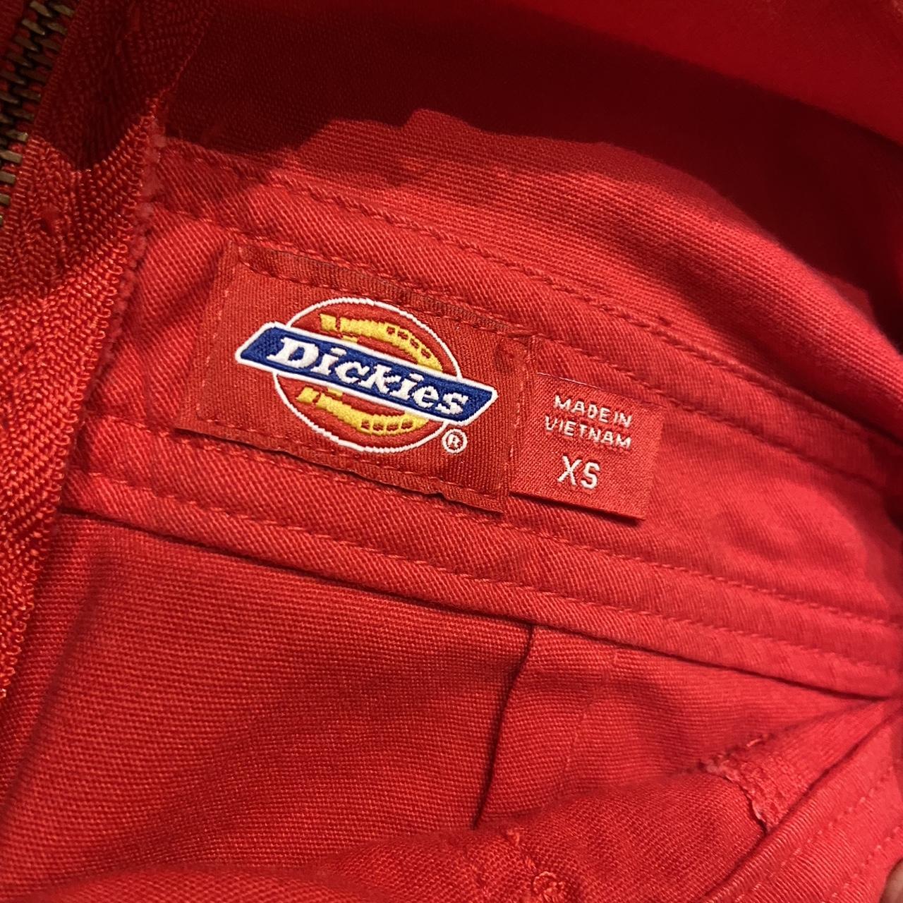 cutest apple red colored Dickies denim overall... - Depop