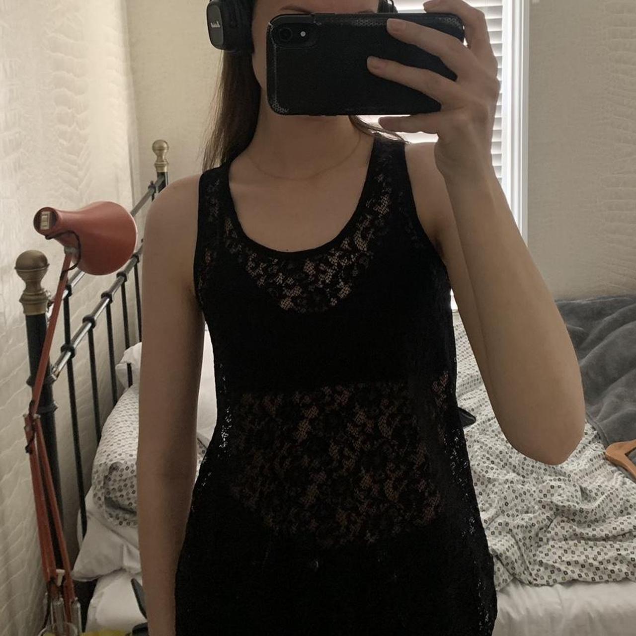 Lace cami / black lace vest top Women’s lace vest... Depop