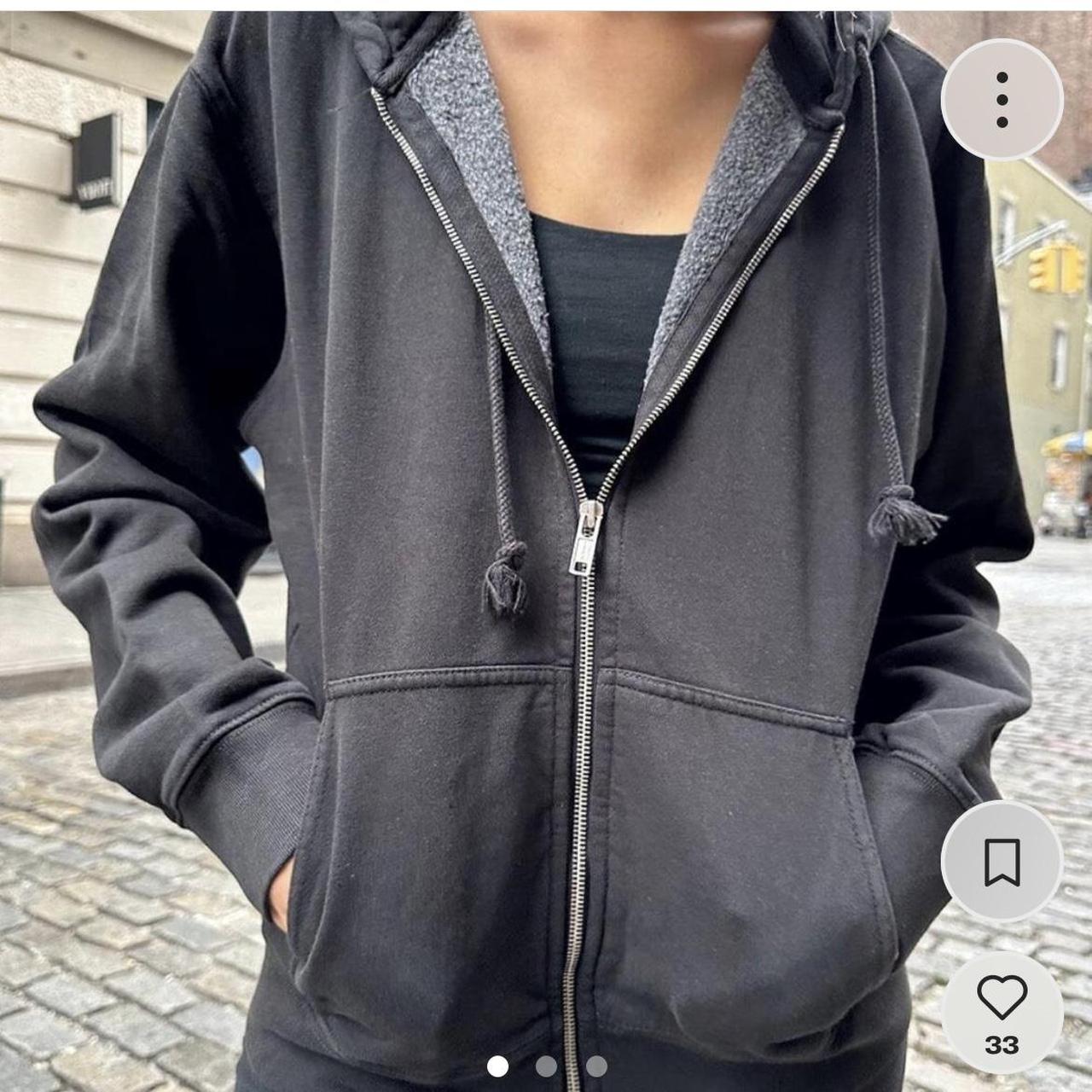 Brandy Melville black Christy hoodie Zip up. Depop