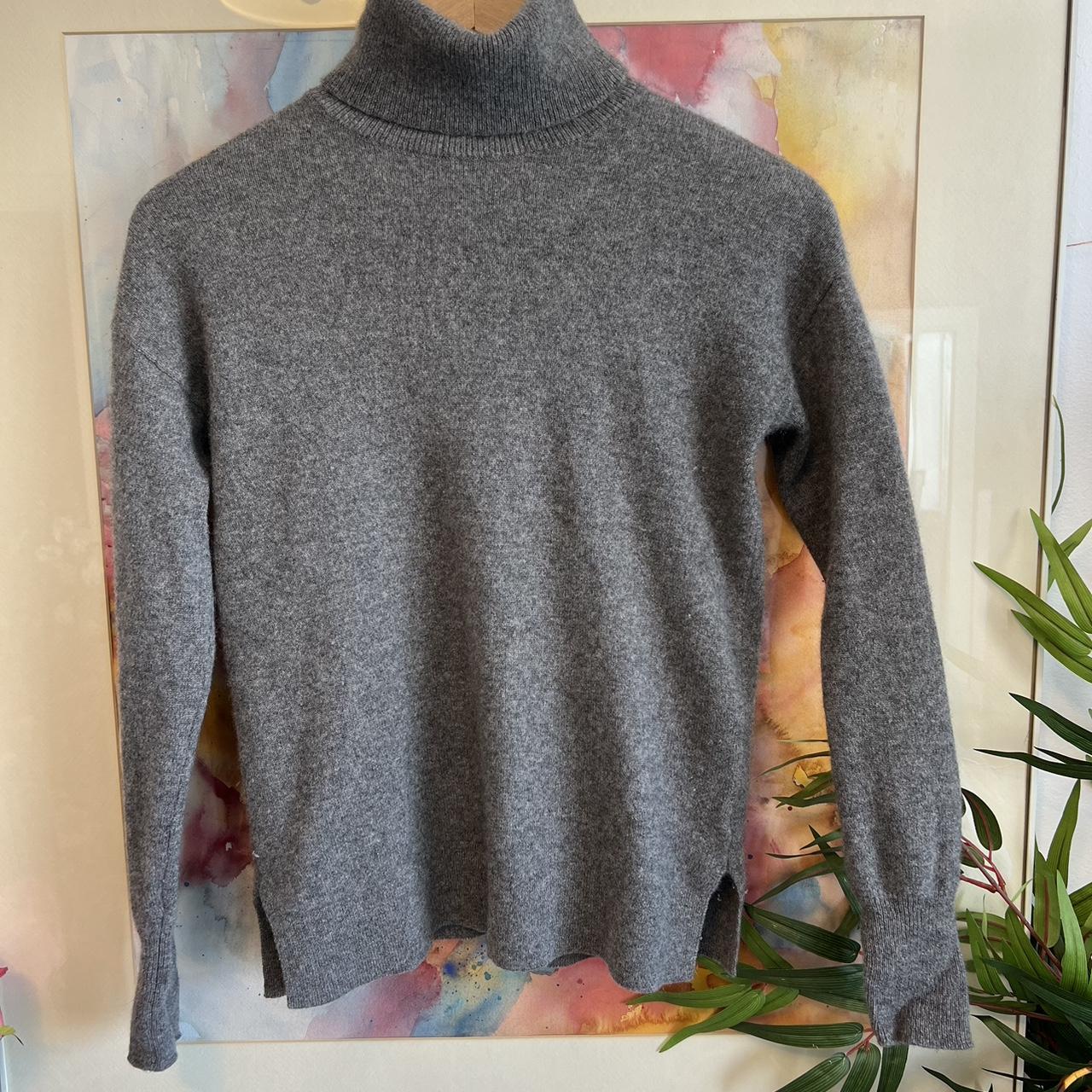 Dark Grey 100% cashmere turtleneck sweater by brand... - Depop