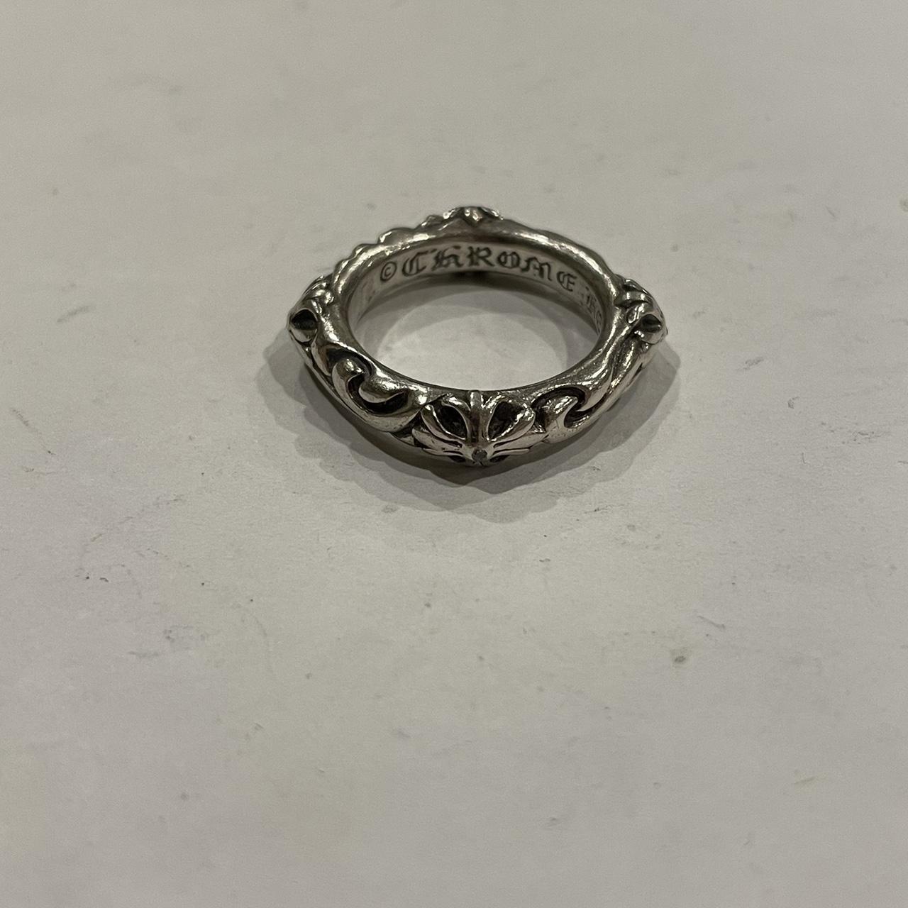 Chrome Hearts SBT Band Ring Cross Silver Floral...