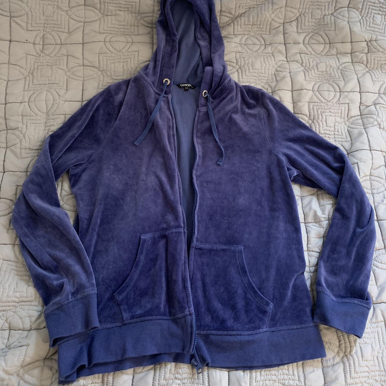 y2k zip-up hoodie with gorgeous shade of blue/purple... - Depop