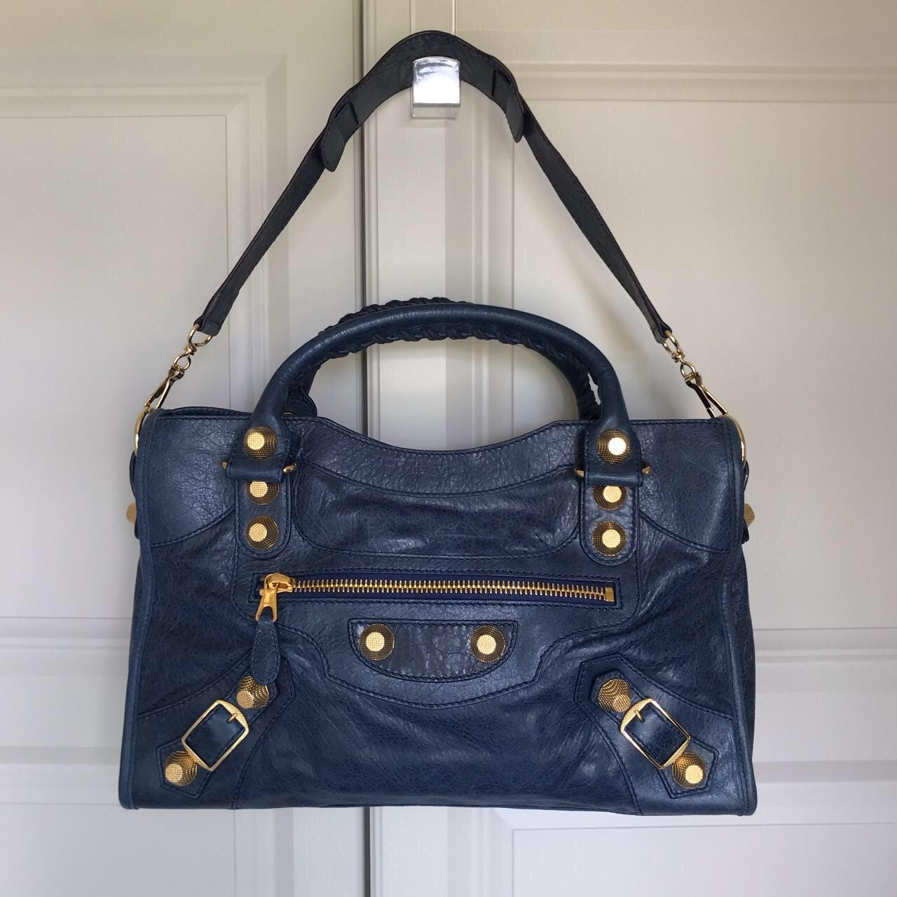 Balenciaga - Classic City Shoulder Bag - Navy | Depop