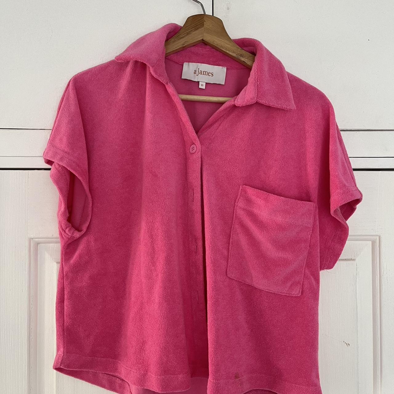 Araminta James pink terry set Top and shorts Size 10 AU - Depop