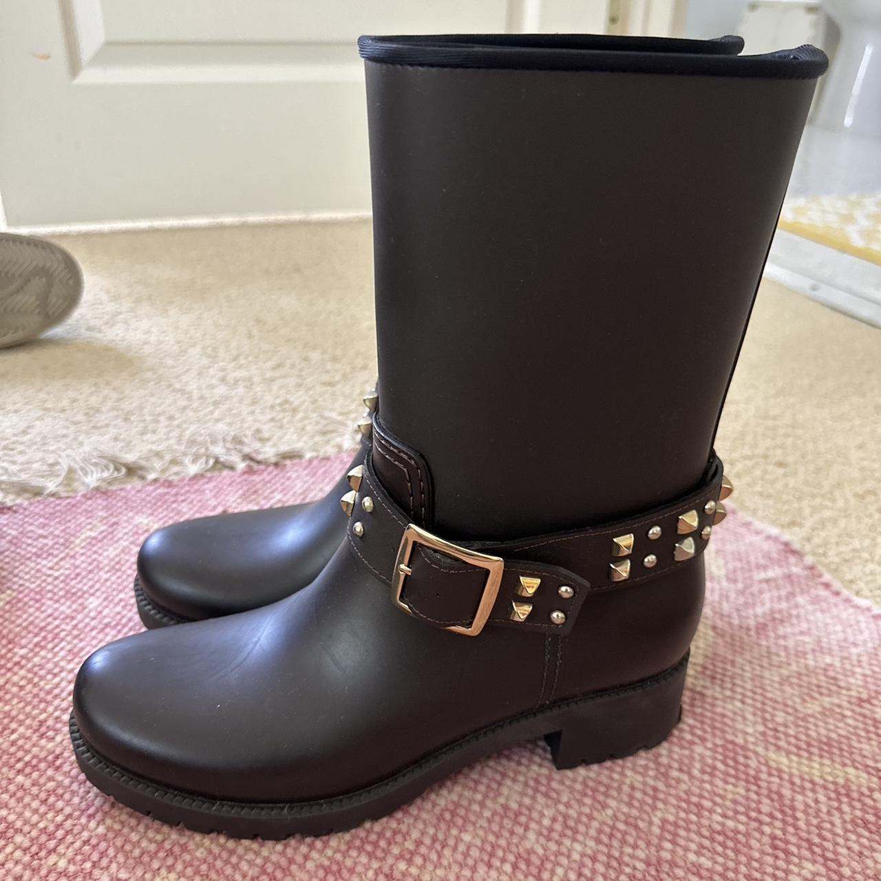 Menghi studded rain boots. Perfect condition never