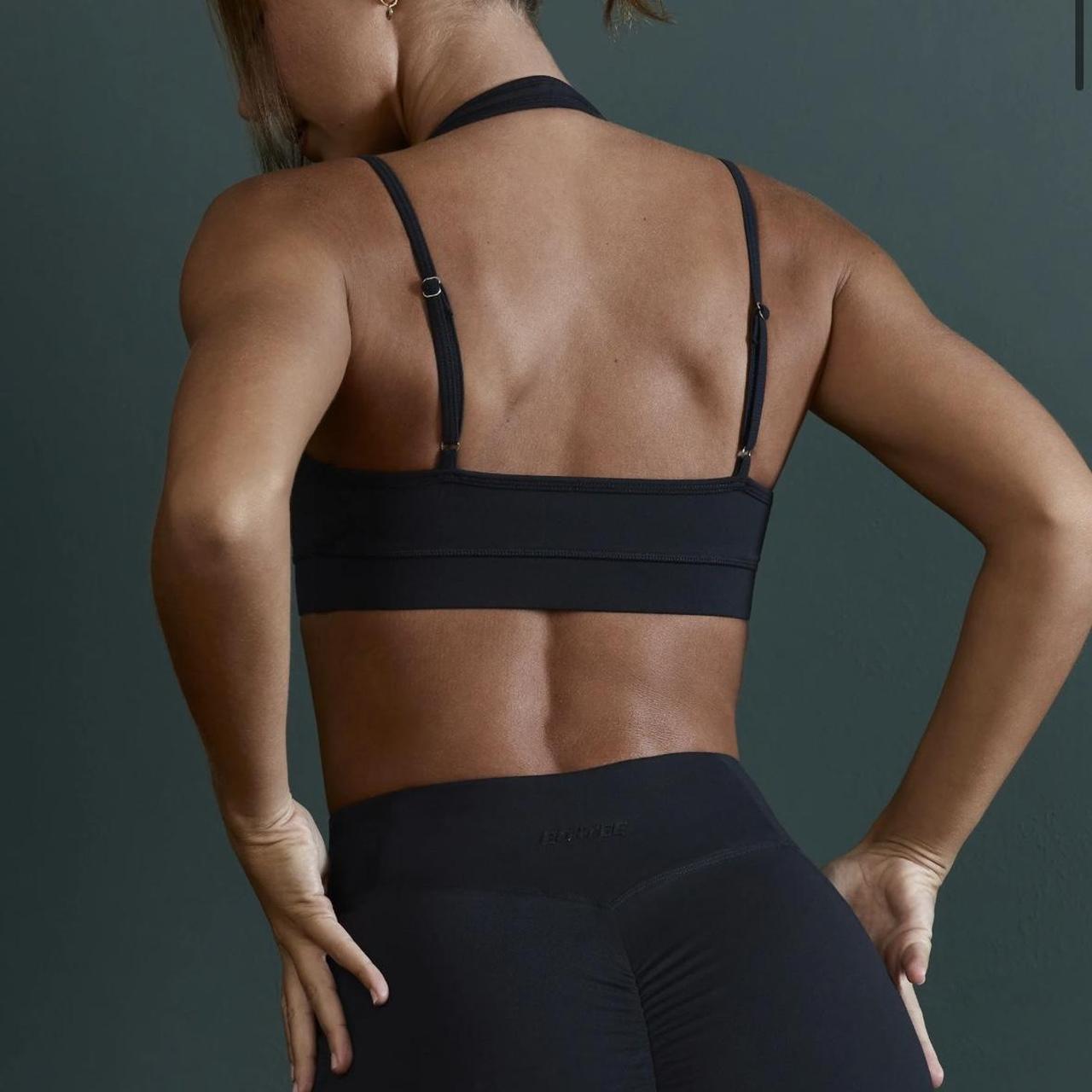 Courage - Plunge Neck Wrap Over Sports Bra in Black