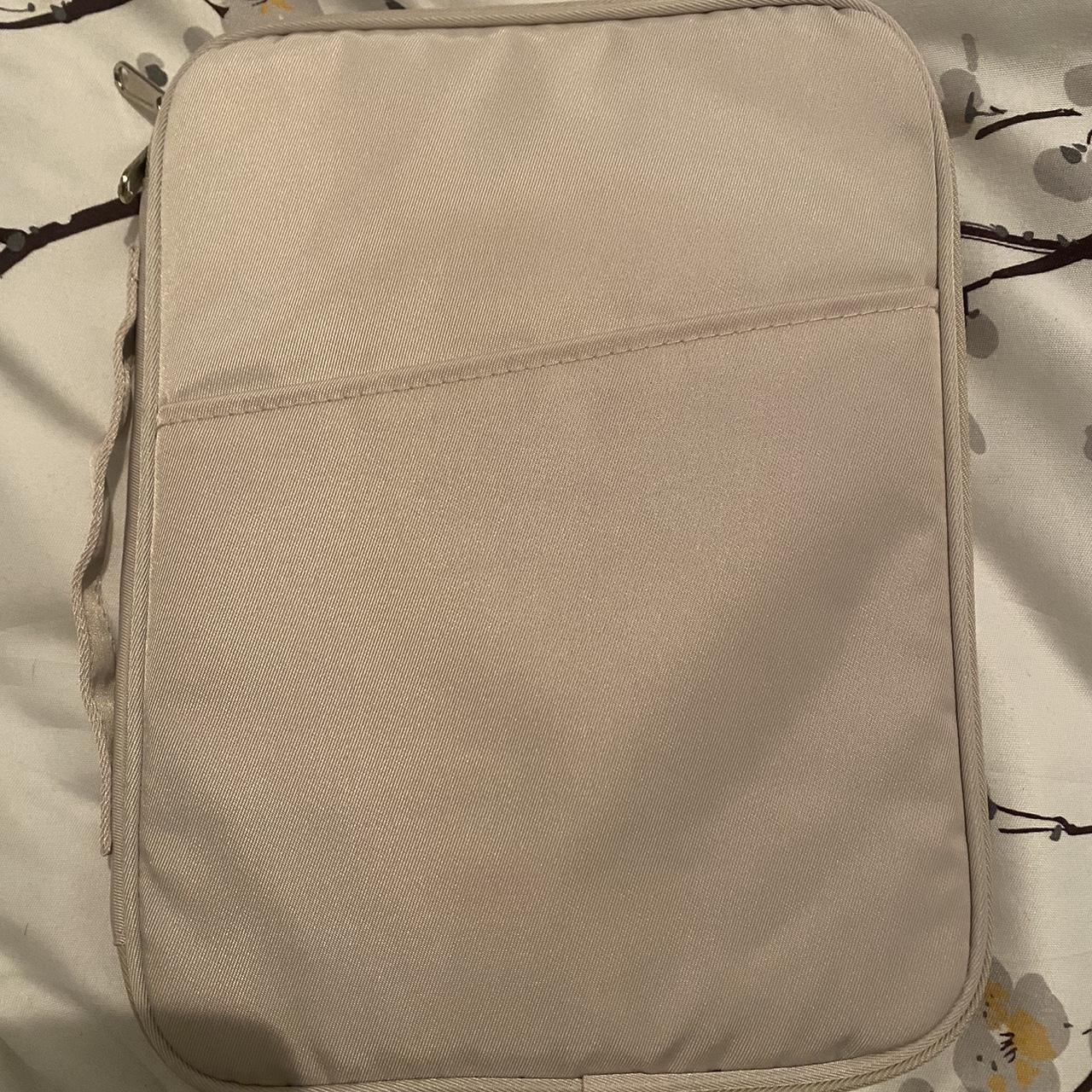 Beige iPad & Laptop case, can carry both and... - Depop