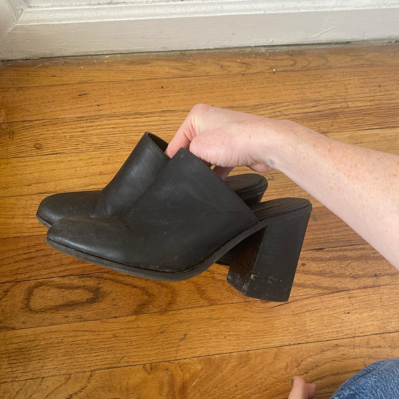 comfortable black mules