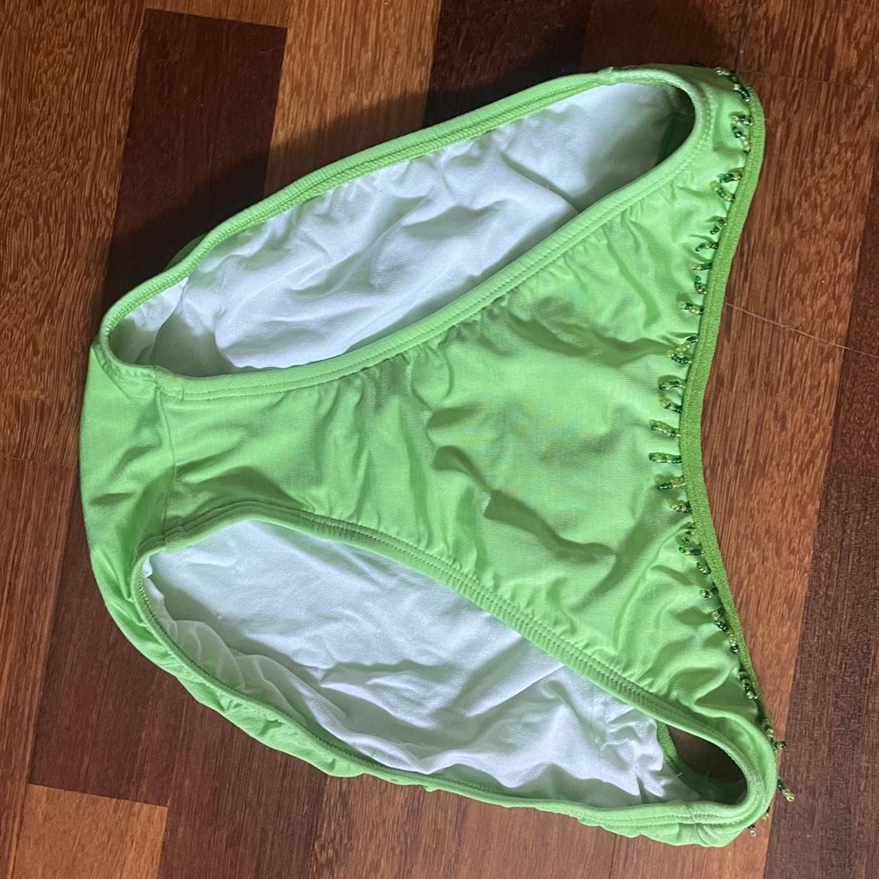 80s/90s vintage lime green bikini/bathing suit with... - Depop