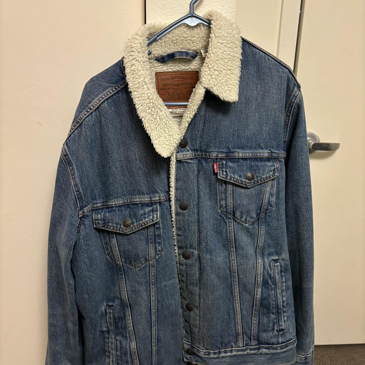 Levi’s fur denim jacket. Like new. Bought for retail. - Depop