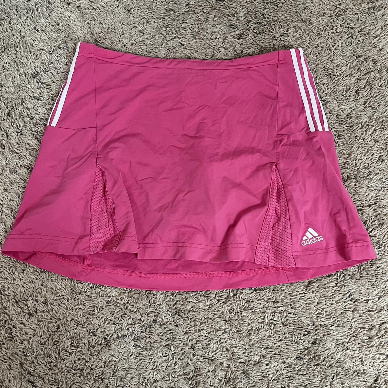 adidas pink running/tennis skirt good condition,... - Depop