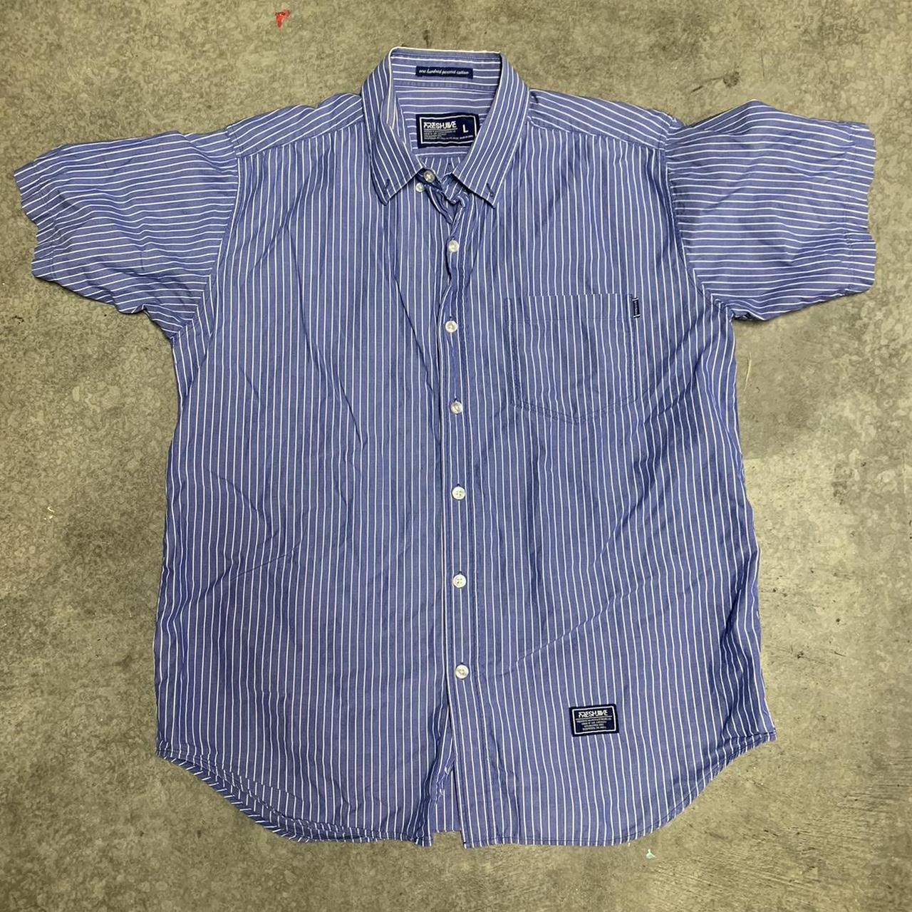 Freshjive Men's Blue and White Shirt | Depop