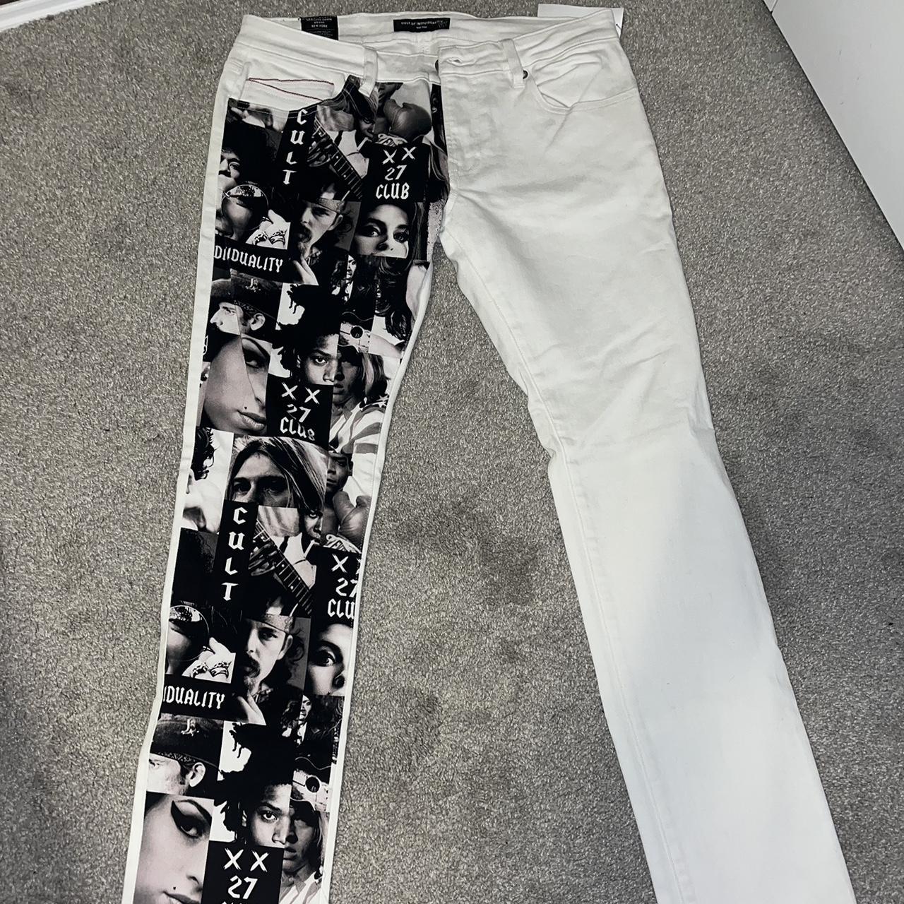 Cult of Individuality Men's White and Black Jeans