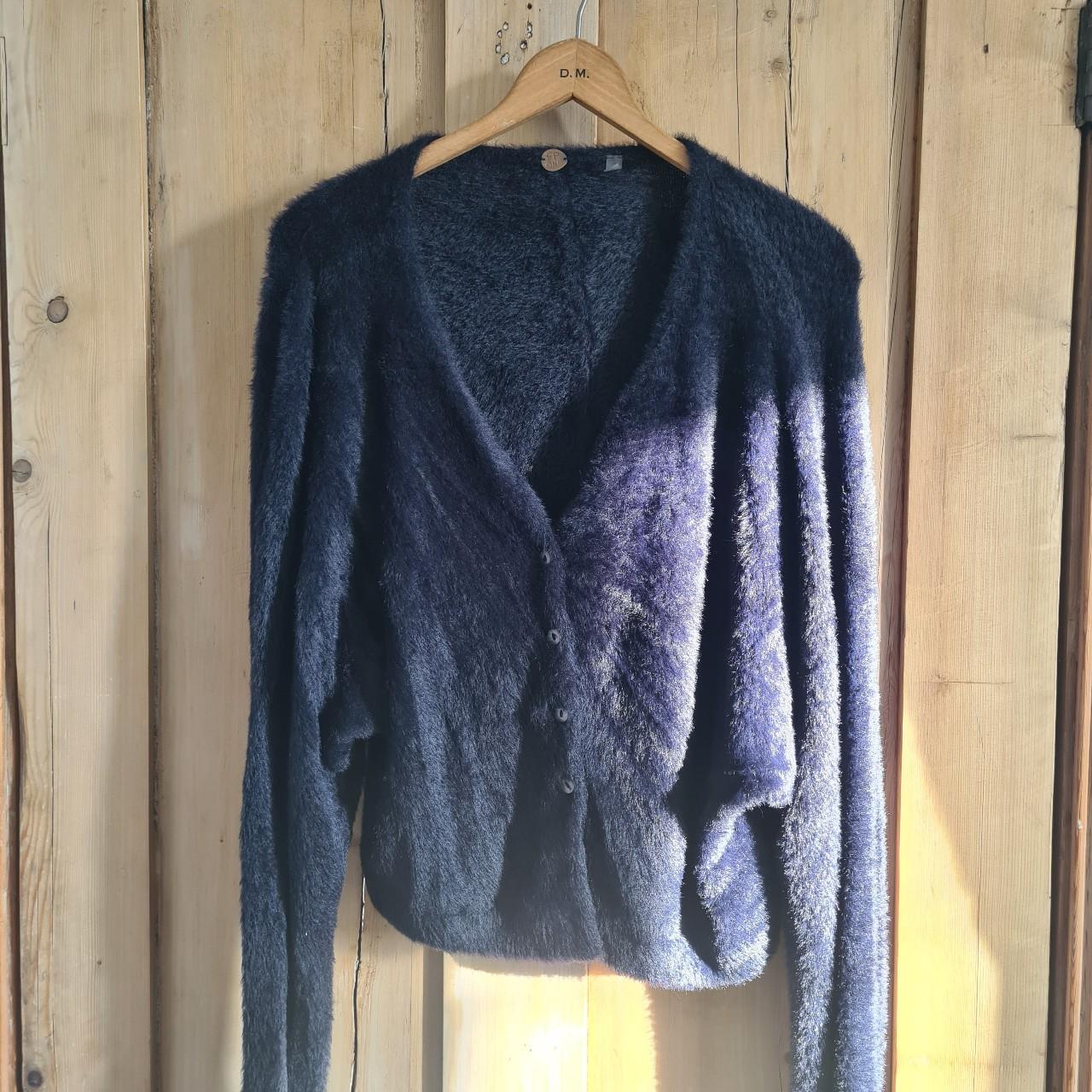 fluffy black cardigan by Free People 🐈‍⬛ so lush and... - Depop