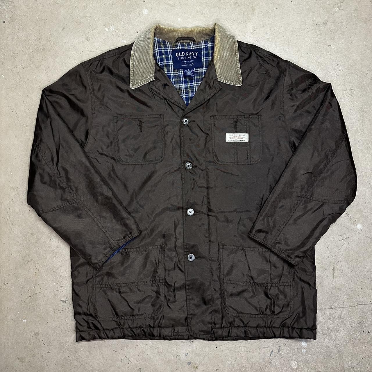 Vintage Old Navy Brown Bomber Style Flannel Depop