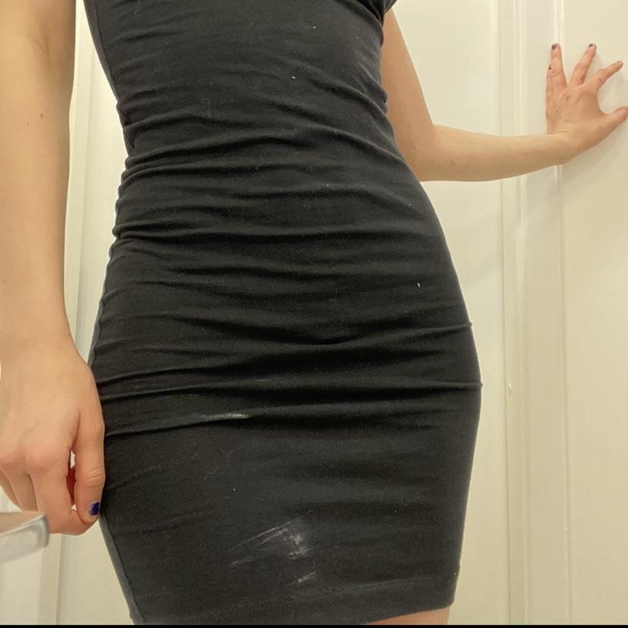 Black strapless mini dress Ruched at the centre Size... - Depop