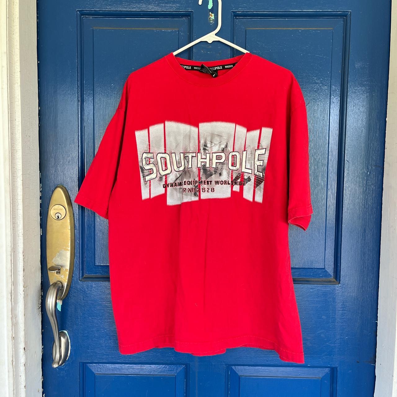 Size L red south pole shirt. good quality and... - Depop