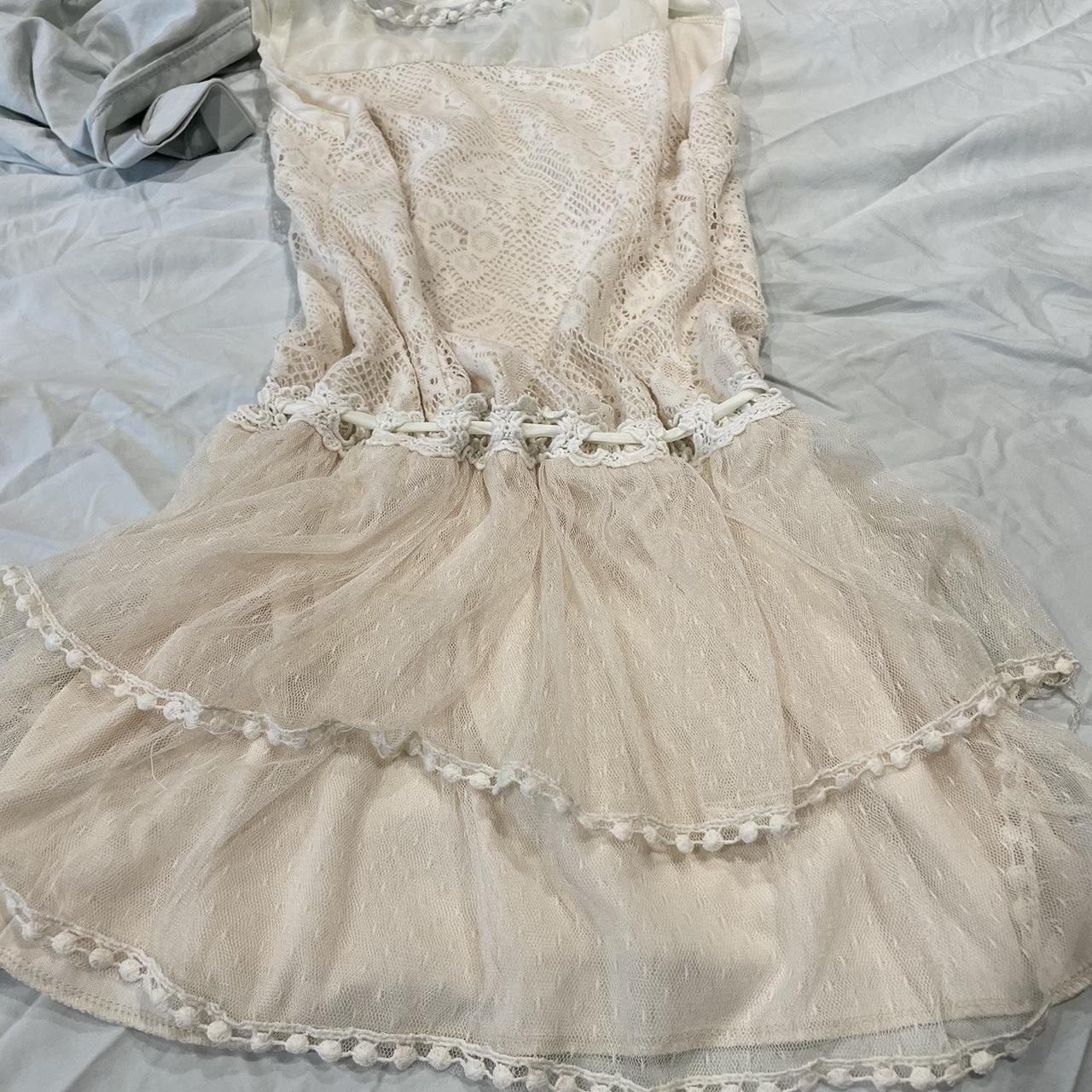 Women's Cream Dress Depop
