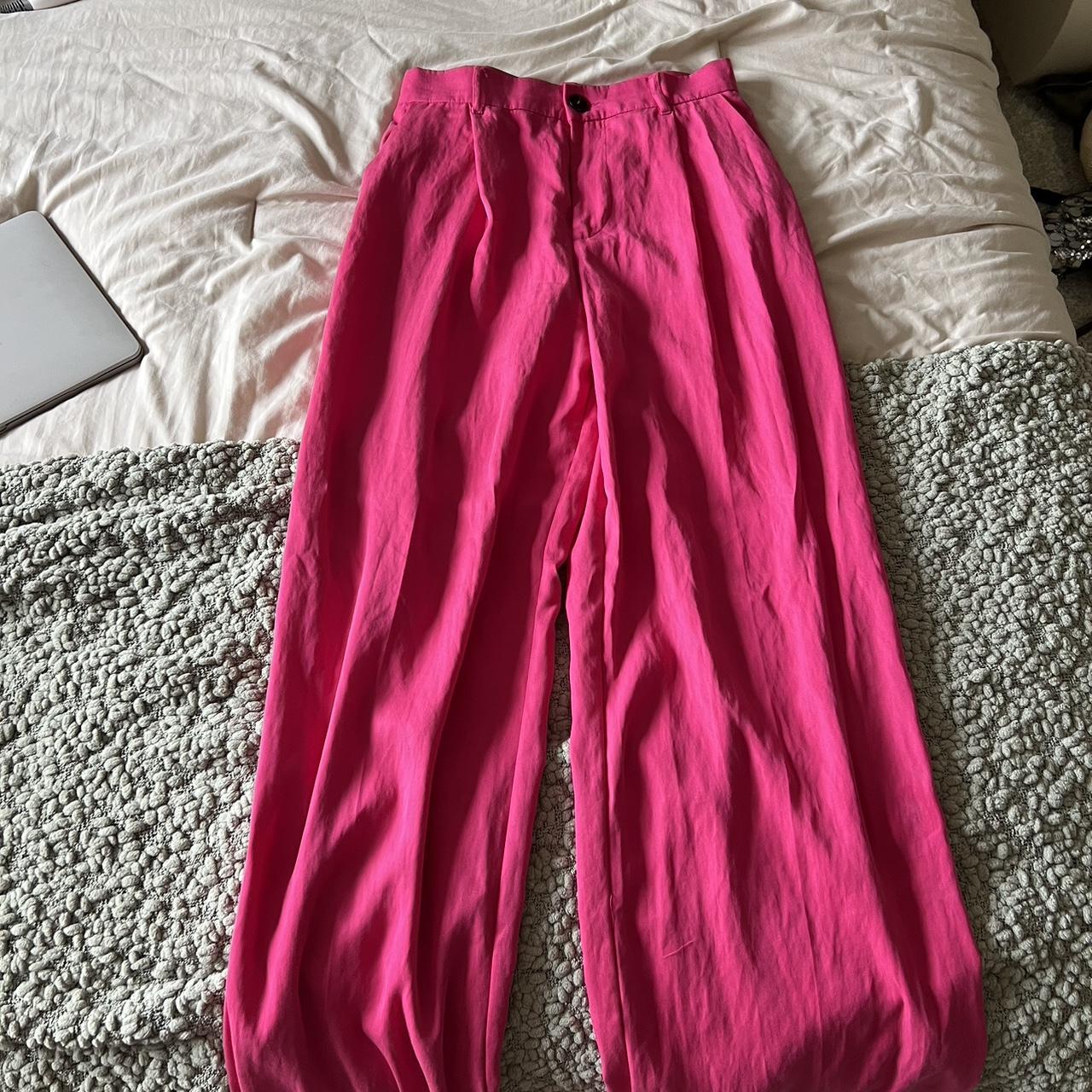 Zara pink belted trousers So beautiful but - Depop