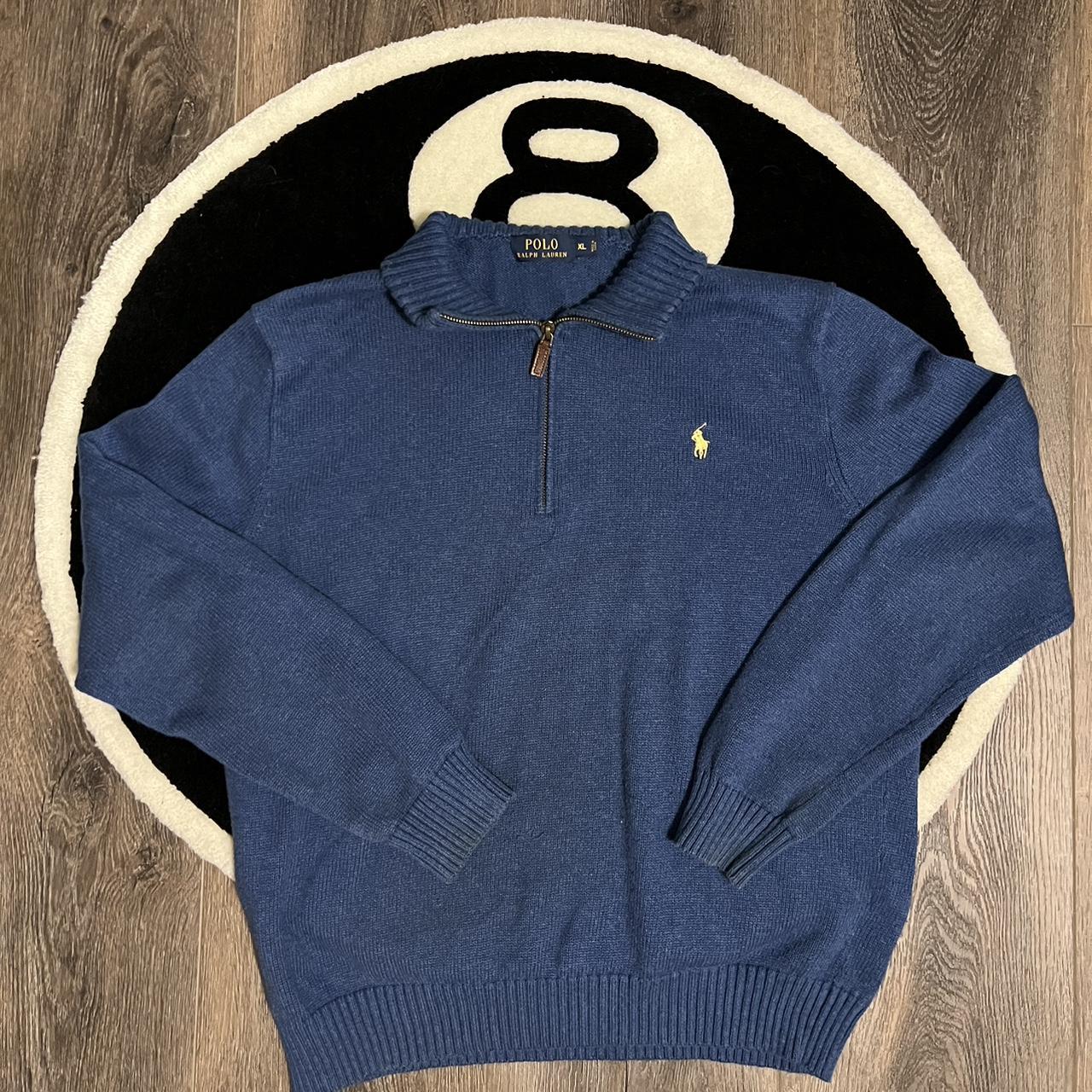 Polo Ralph Lauren Men's Yellow and Blue Jumper | Depop