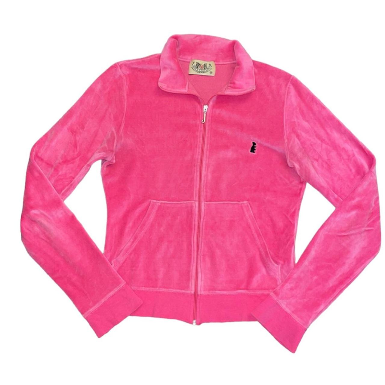 y2k pink collared zip up velour juicy couture... Depop