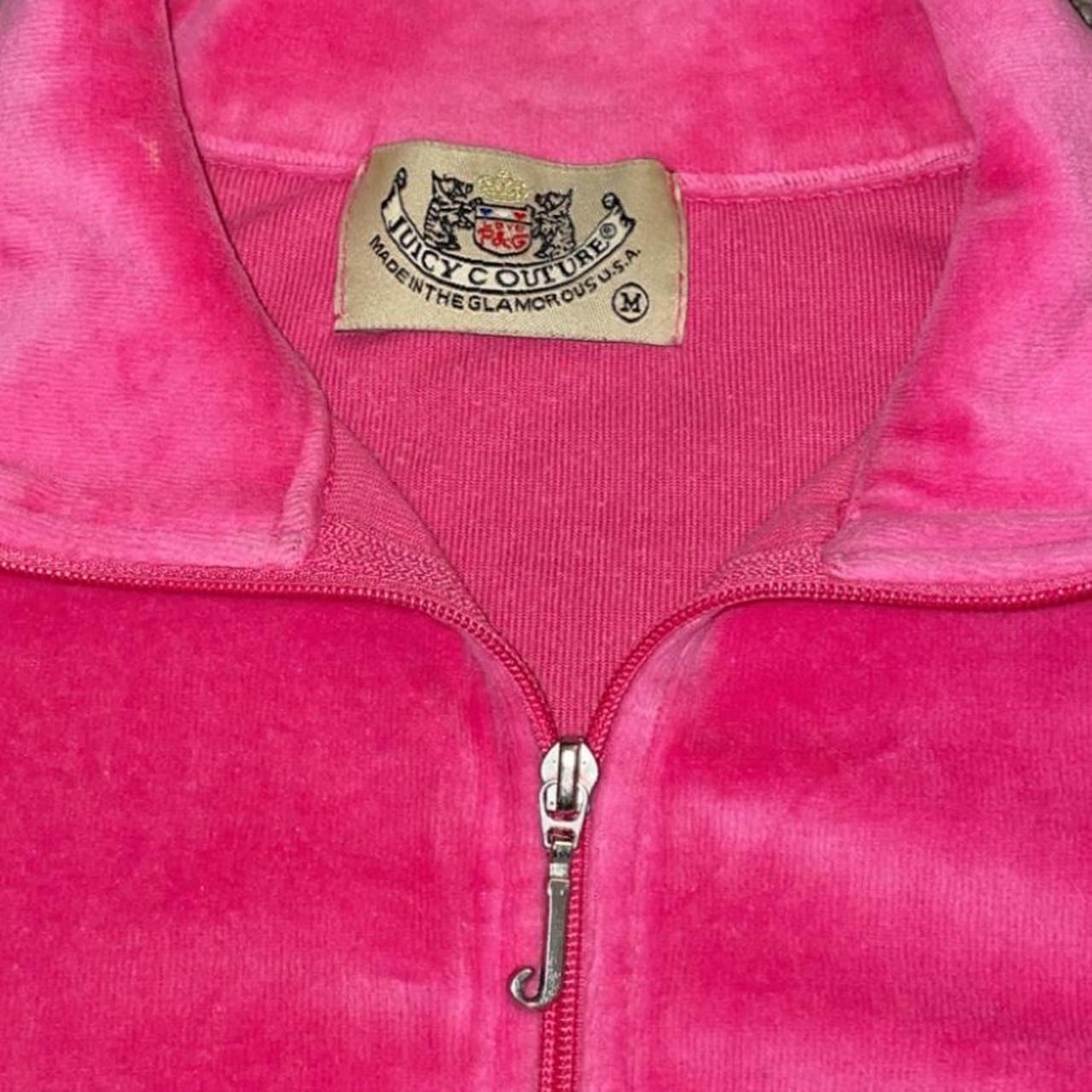y2k pink collared zip up velour juicy couture... Depop