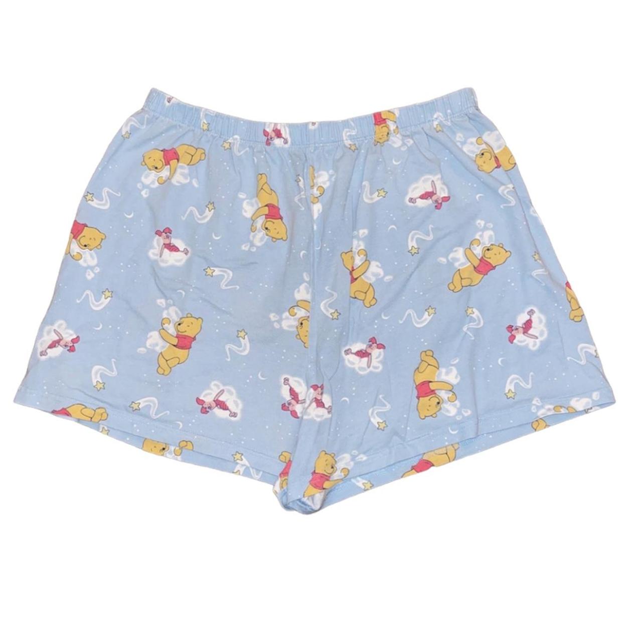 disney winnie the pooh and piglet baby blue shorts... - Depop