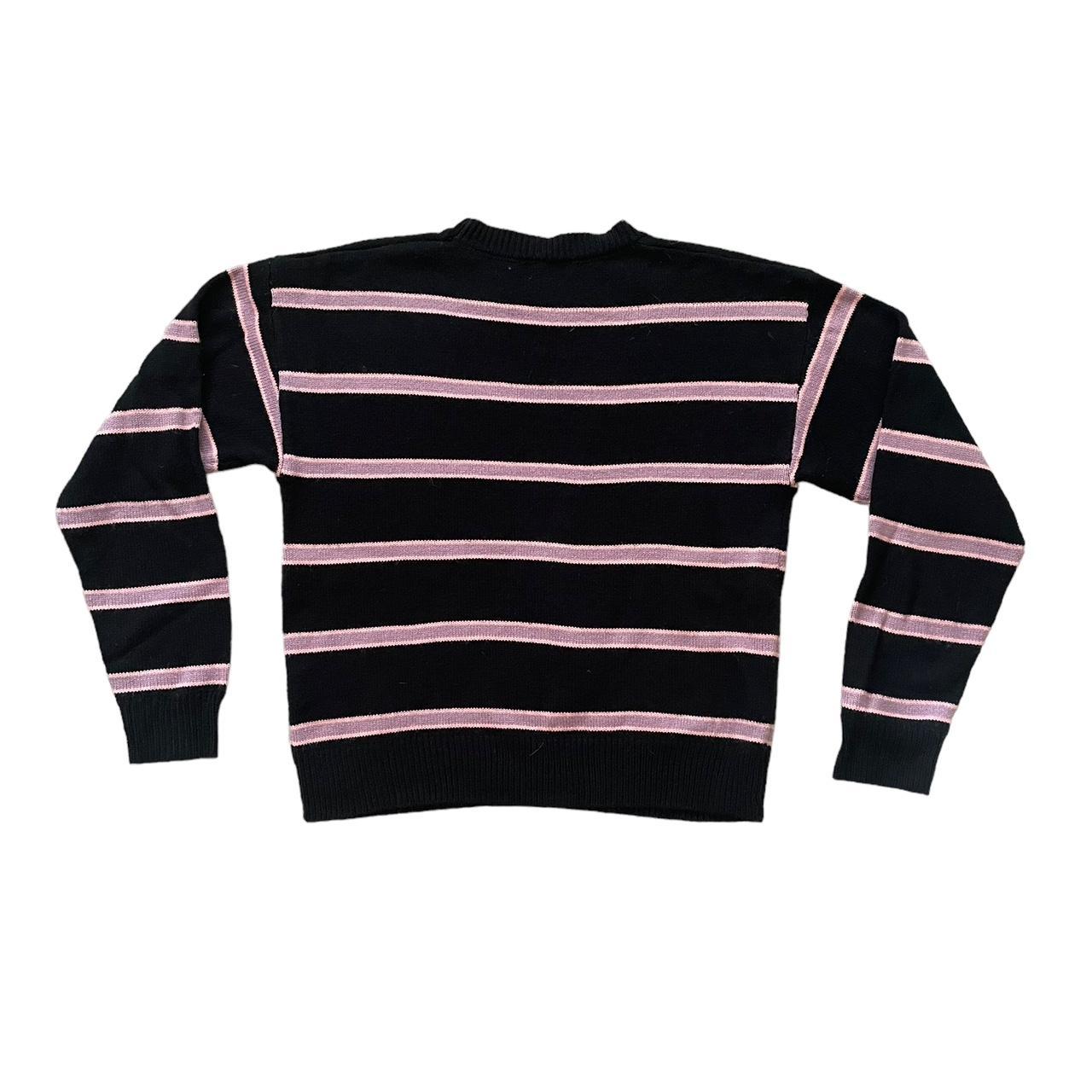 Black White Striped Long Sleeve Pullovers Sweater - Sheinside.com