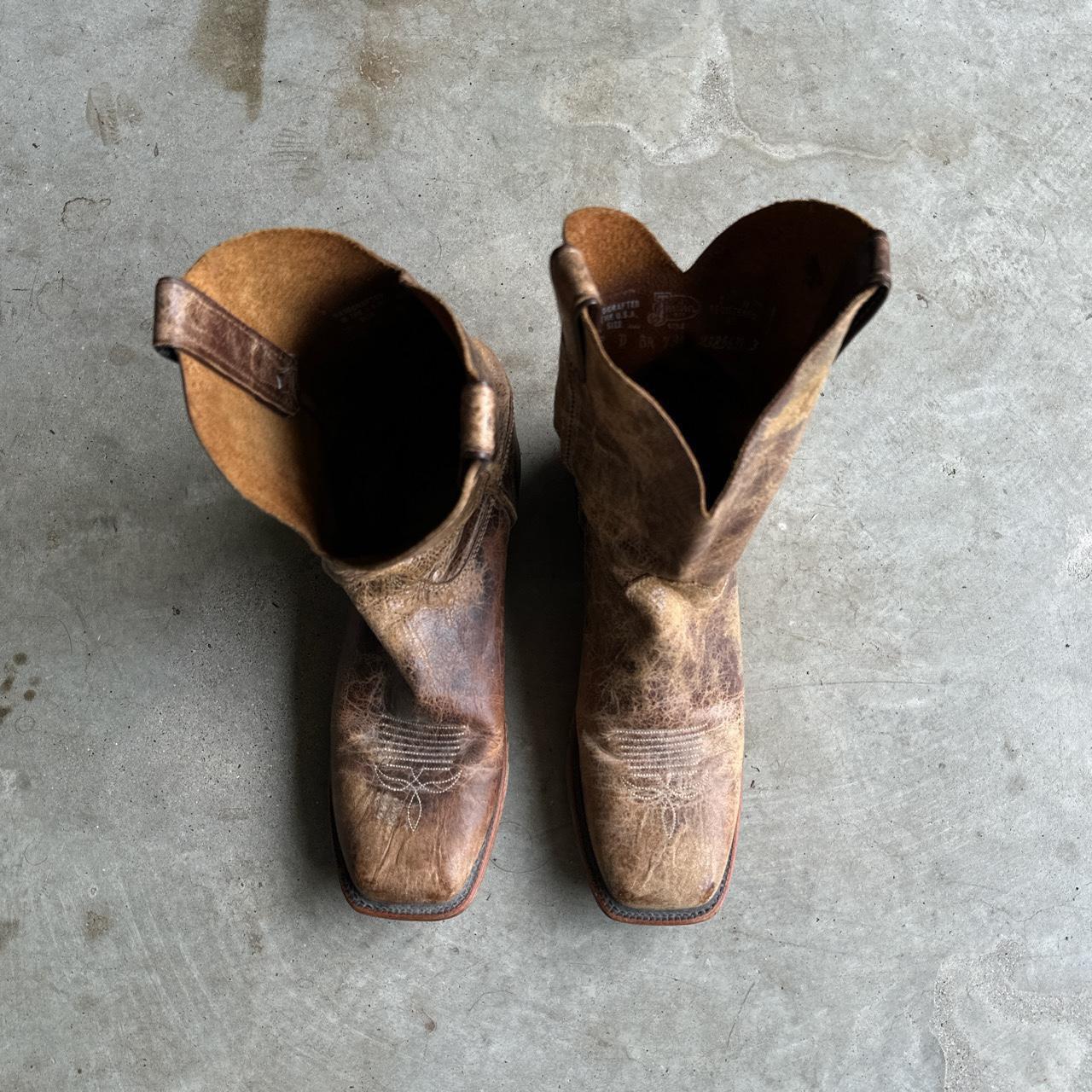 Justin s Bent Rail Distressed Square Toe Western Depop