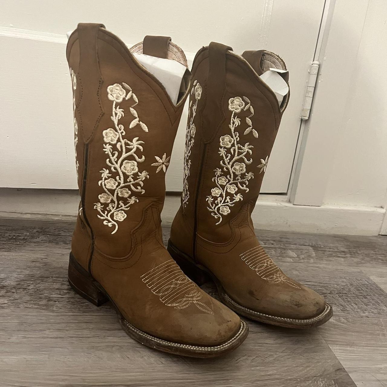 Flower cowgirl hot sale boots