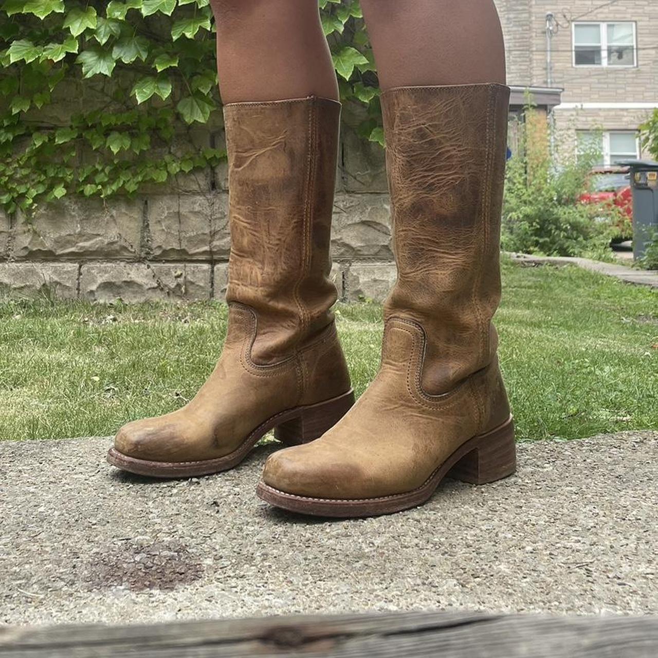 frye campus boots black