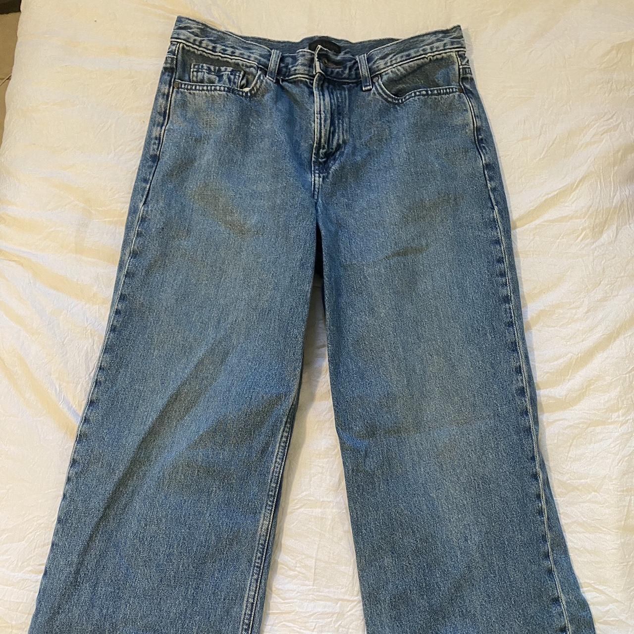 brand new uniqlo jeans. wide leg high waisted fit.... - Depop